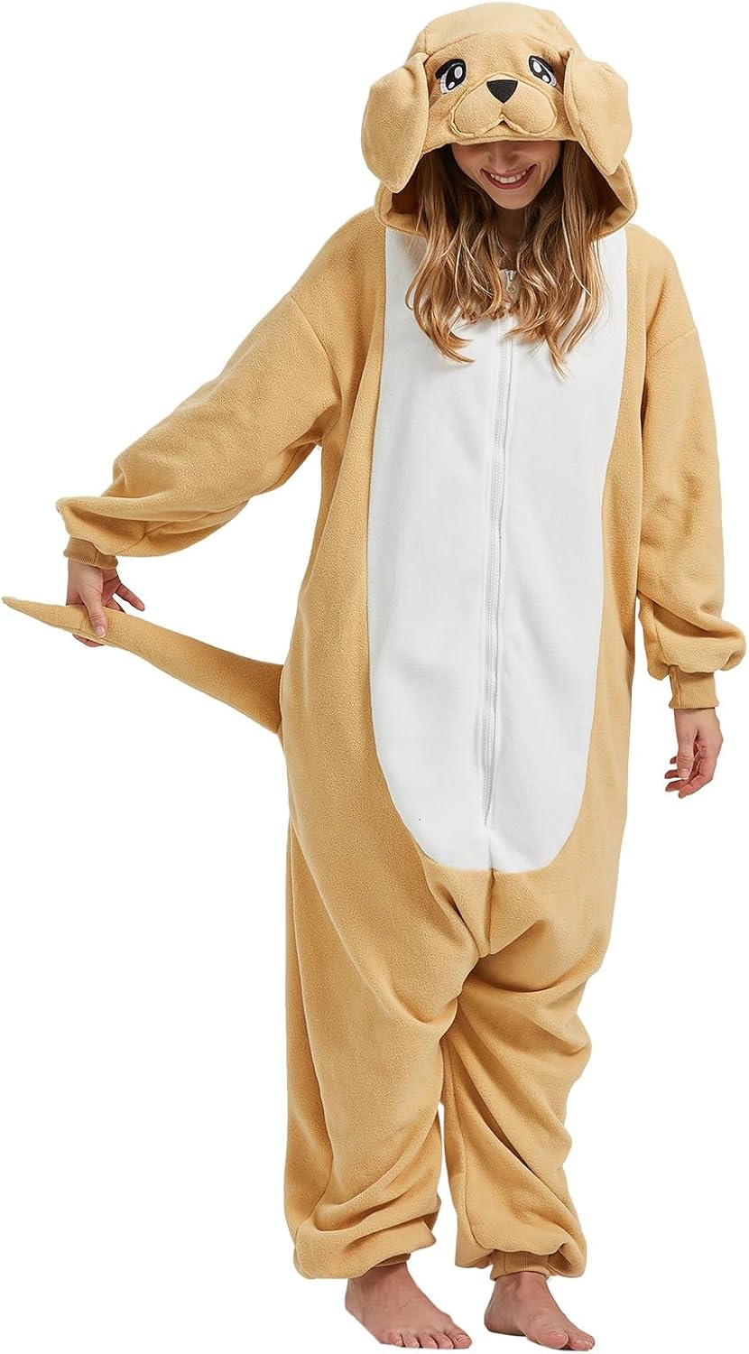 Golden Retriever Dog Onesie Pajamas Halloween Costume Unisex Cartoon Dog Animal Christmas Cosplay