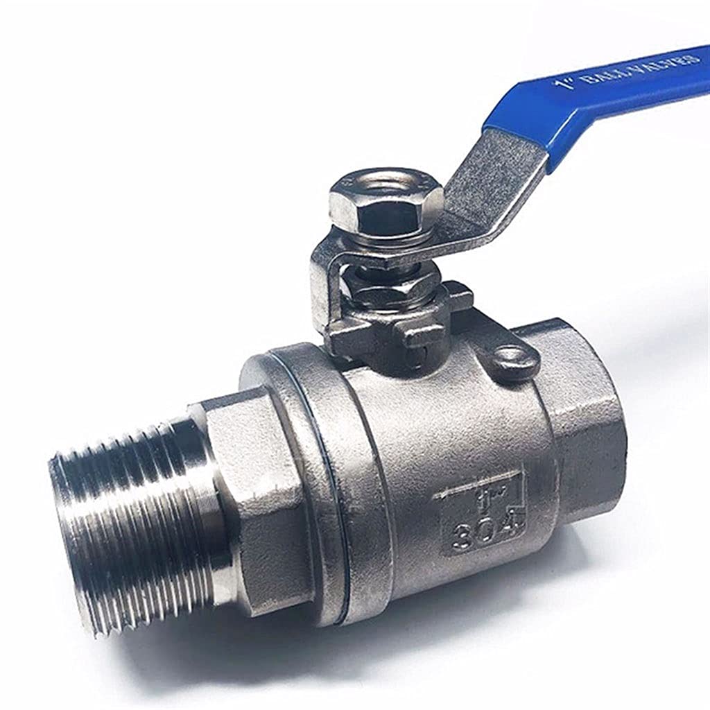 Schlauchverbinder Zweiteiliger Kugelhahn aus Edelstahl 304, 1/4 3/8 1/2 Zoll 3/4 Zoll 1 Zoll 2 Zoll BSP Innen- und Außengewinde Wasser Gas Öl Schalter Fitting Adapter(3l4)