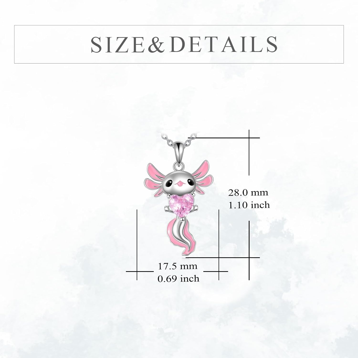Axolotl Birthstone Necklace Sterling Silver Axolotl Pendant CZ Animal Jewelry Birthday Gifts for Women - Image 4