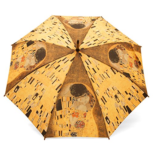 Preisvergleich Produktbild Stock-Regenschirm Kunst Gustav Klimt - Gelb - Rosemarie Schulz Regenschirme + Geschenkideen