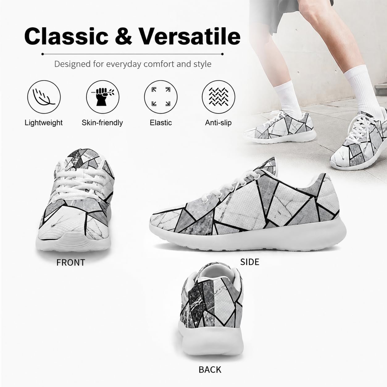 ENEN Zapatillas Deportivas Hombre Mujer | Transpirable Malla Tenis Ligeras Calzado de Running Antideslizante para Gimnasio y Caminar Zapatos de Deportes Cómodos