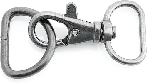 Miniatura 9 de CRAFTMEMORE Ganchos giratorios con cierre de mosquetón clásicos con anillos en D para correa de bolso, cordón de cuero, 10 juegos CSD1 (34 pulgadas,