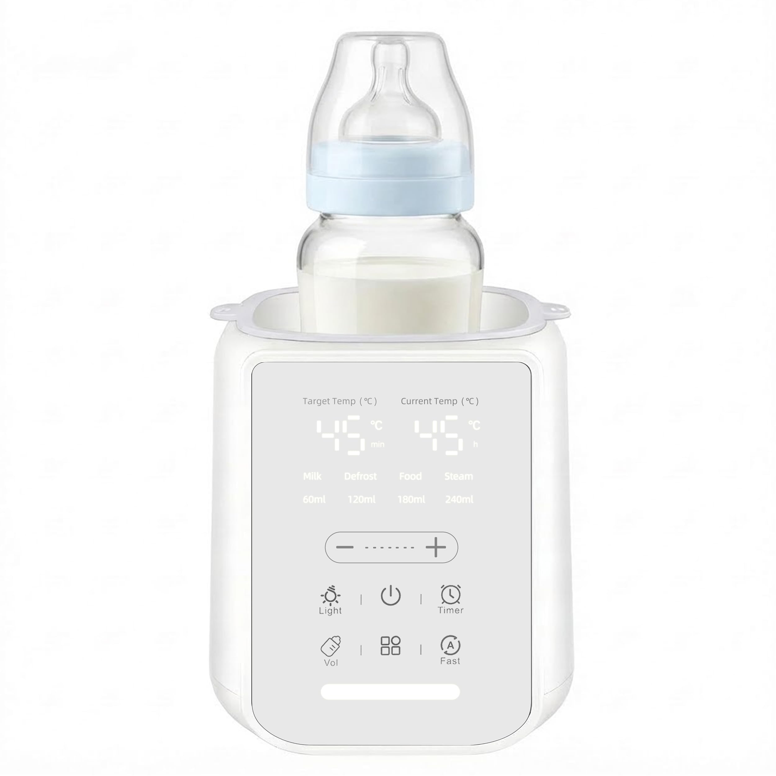 Bottle Warmer with Smart Temperature Control 8-in-1 for Breast Milk and Formula, with Sterilization Function, Overheating Protection, and Constant Temperature Maintenance