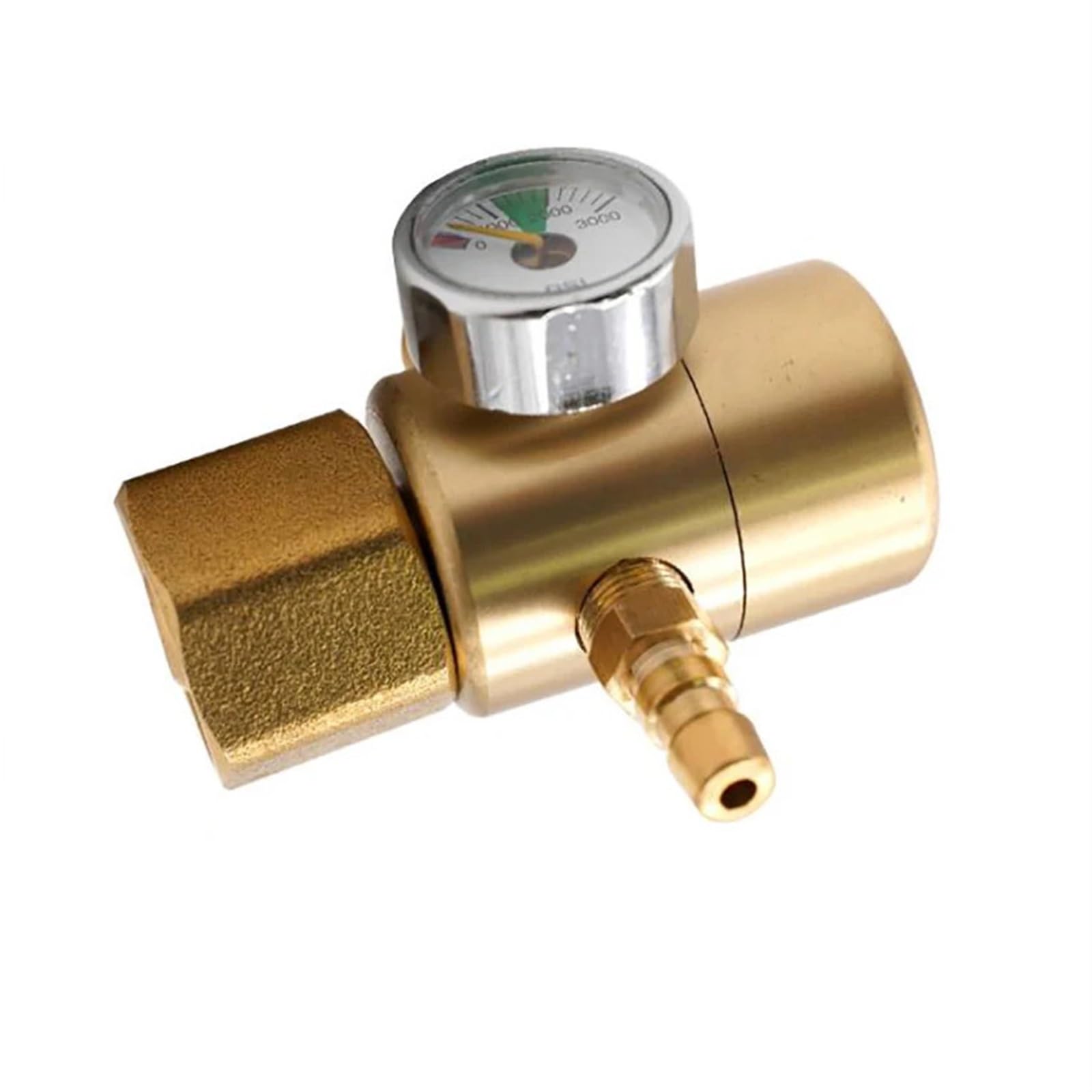 All Copper Argon Pressure Reducer Anti-Shock Pressure Reducing Valve Gas Argon Regulator Gauge 0-3000PSI Flow Gauge Meter