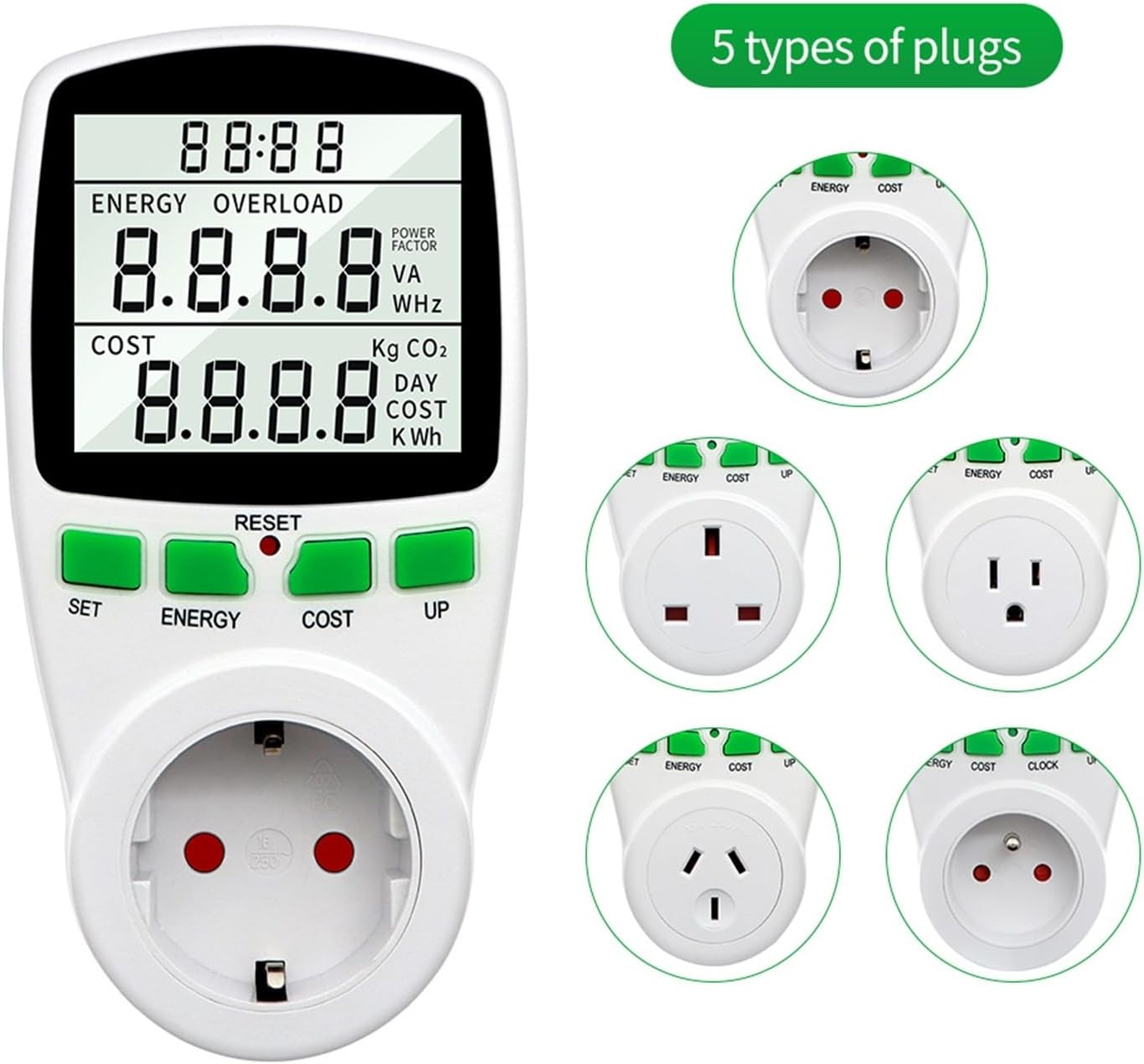 Qt01 Power Meter Wattmeter LCD Energy Meter(FR Plug)