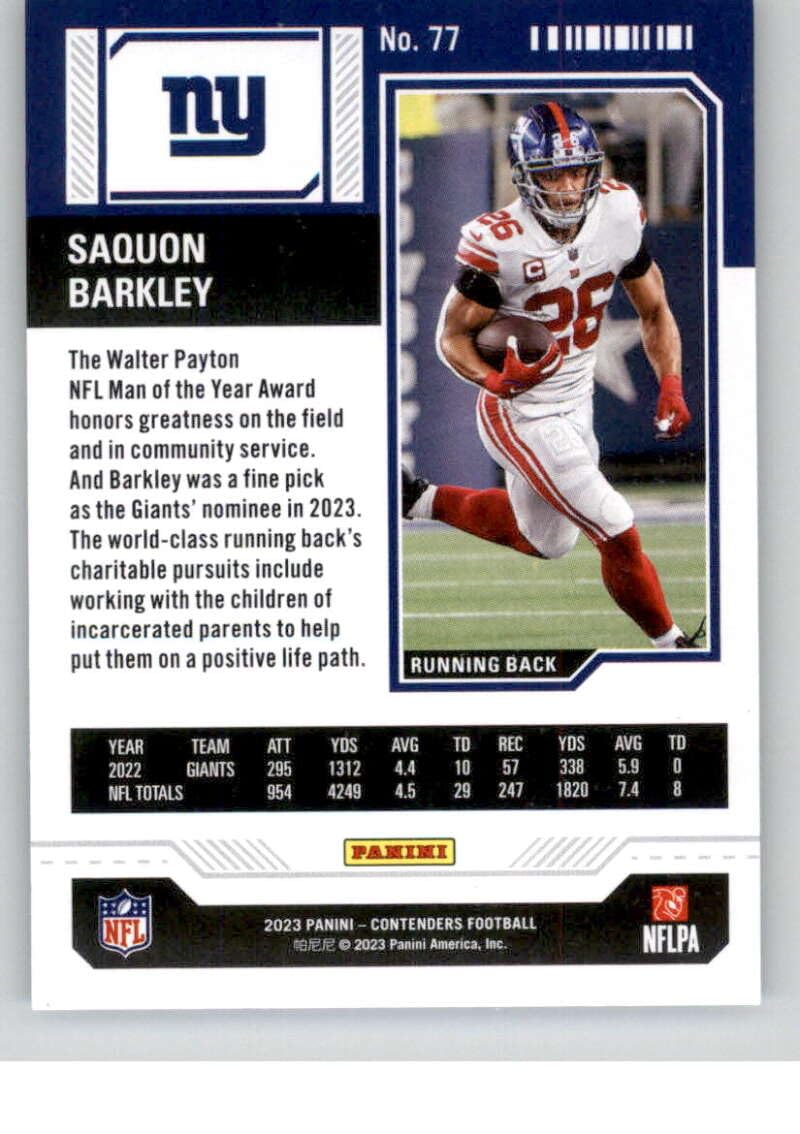 PANINI NFLカード OBSIDIAN DIE-CUT SAQUON BARKLEY GIANTS 02/10 #PB-16 送料無料 中古 IT1 2023 Panini Obsidian Saquon Barkley #74 for sale | eBay