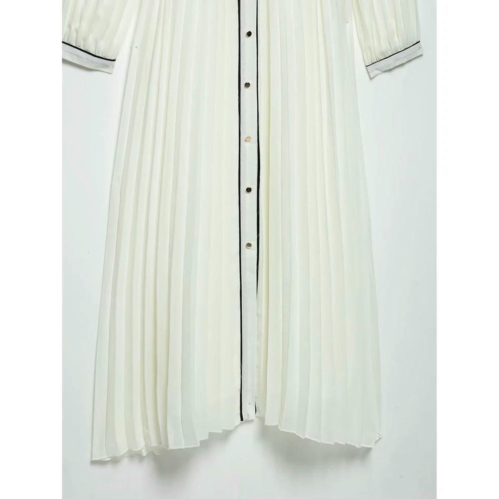 Vestiti a Maniche Lunghe Abito Pieghe con Giro da Donna, Petto Singolo Manica Lunga Corsetta Cintura, Elegante Lungo, Abbigliamento Femminile Elegante, Vestito alla Moda