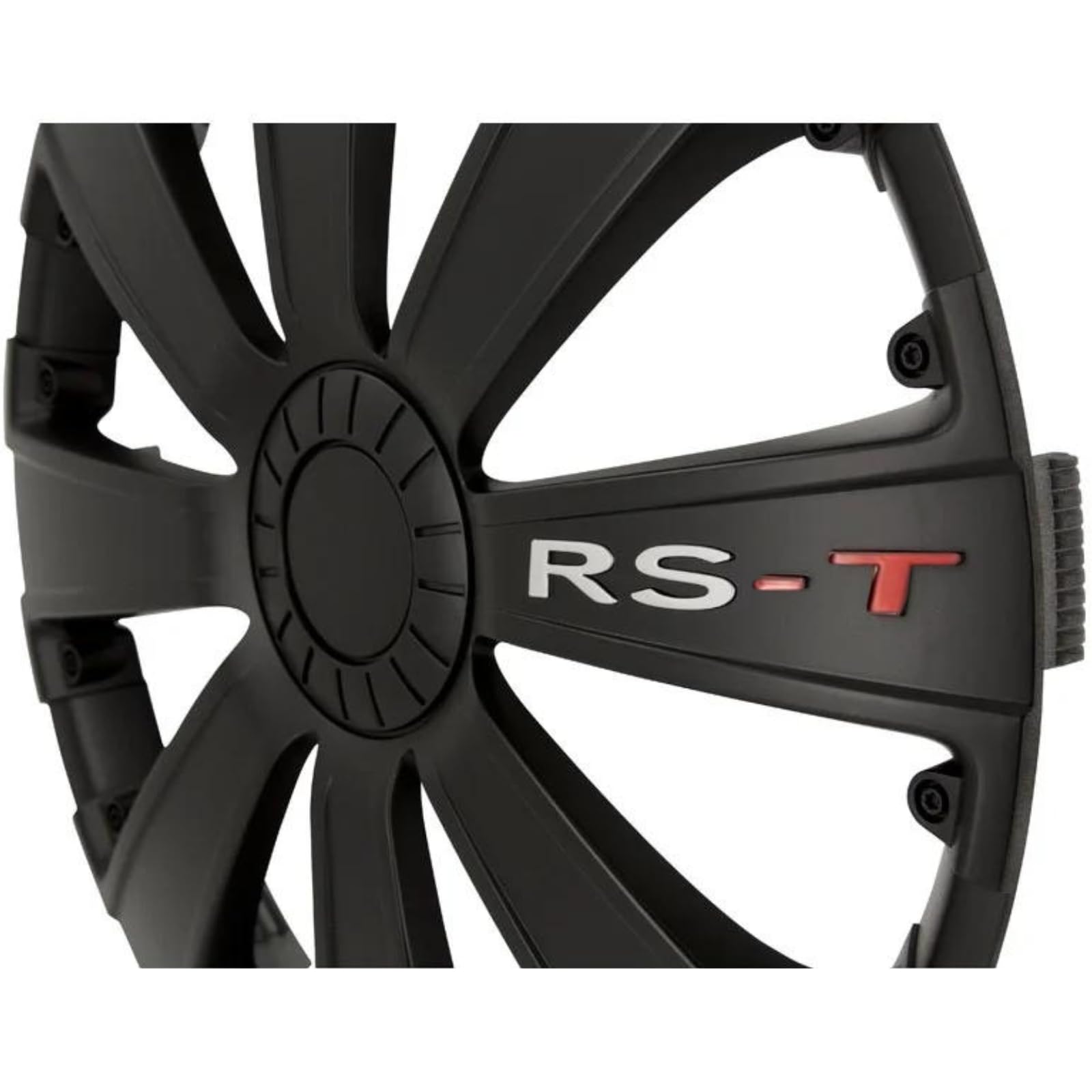 Copricerchi di alta qualità, 14 pollici, colore nero opaco, con scritta, set di 4 copricerchi per cerchioni in acciaio, copricerchi per una protezione ottimale dei cerchioni