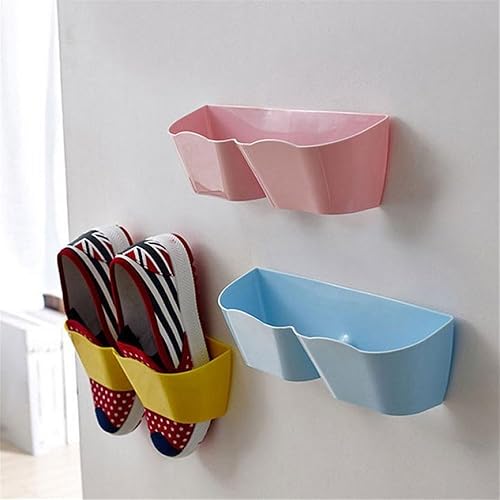 Miniatura 7 de Estante de zapatos montado en la pared  5 estantes de plástico para almacenamiento de zapatos para la entrada sobre la puerta perchas organizador