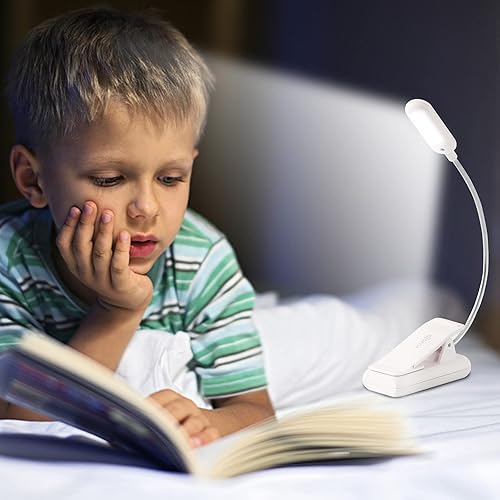 Miniatura 159 de VAVOFO Luz de lectura recargable con clip, 7 LED con 3 temperaturas de color, 9 niveles de brillo, luces de libro para leer en la cama con indicador