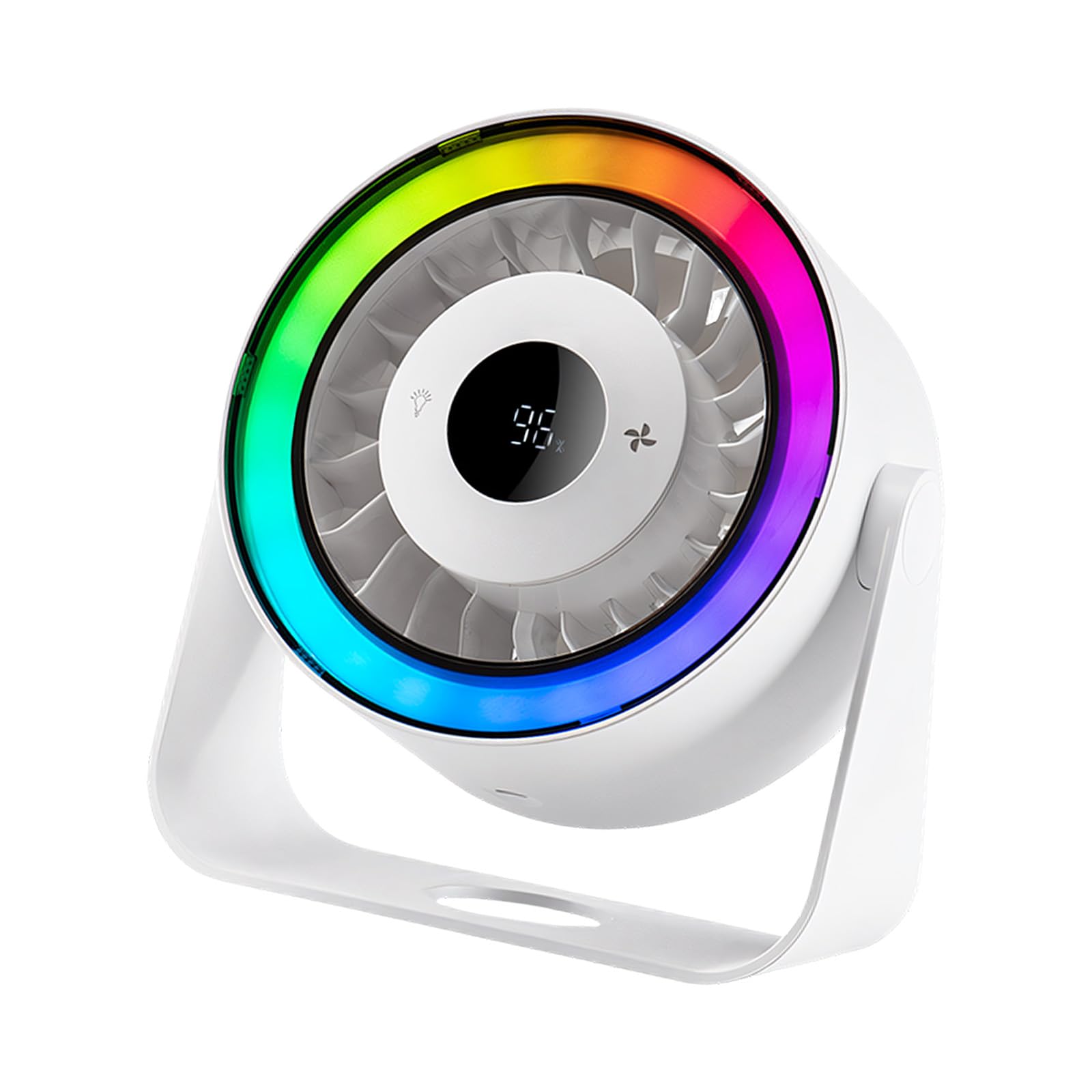 FROMCEO 5 Speed Quiet Table Fan with Colorful Light Low Noise Desktop High Speed Fan Portable Air Coolers Tool for Offices Home Desktop Circulating Air Coolers