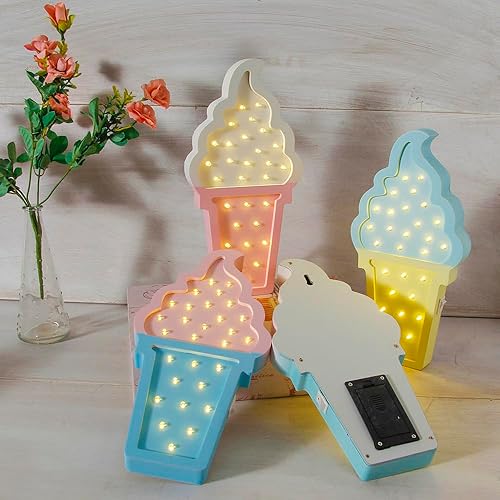 Miniatura 7 de Luz de ambiente romántico de helado, San Valentín, fiesta, boda, fiesta de cumpleaños, decoración de habitación de los niños, funciona con pilas,