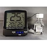 Thermco ACC895FRE Triple Display Large Digit Digital Thermometer for Freezers, -50 to 70°C with Bottle Media Certified @ -20°C with Audible Alarm and NIST Traceable Certificate
