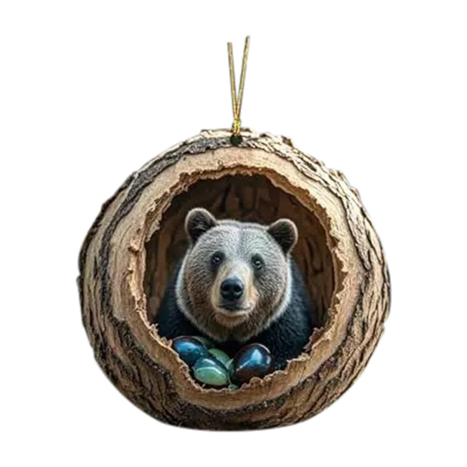 Adornos de Navidad personalizados 2024, colgante de animales de Navidad, adorno acrílico 2D para árbol de Navidad, decoración del hogar (oso, 7,5 cm)
