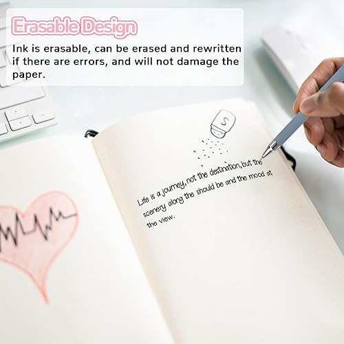 Miniatura 4 de SHAIDOJIO Bolígrafos borrables, 8 bolígrafos de gel borrables con 40 repuestos y 2 borradores, bolígrafo de tinta de gel de punta fina de 0.014 in