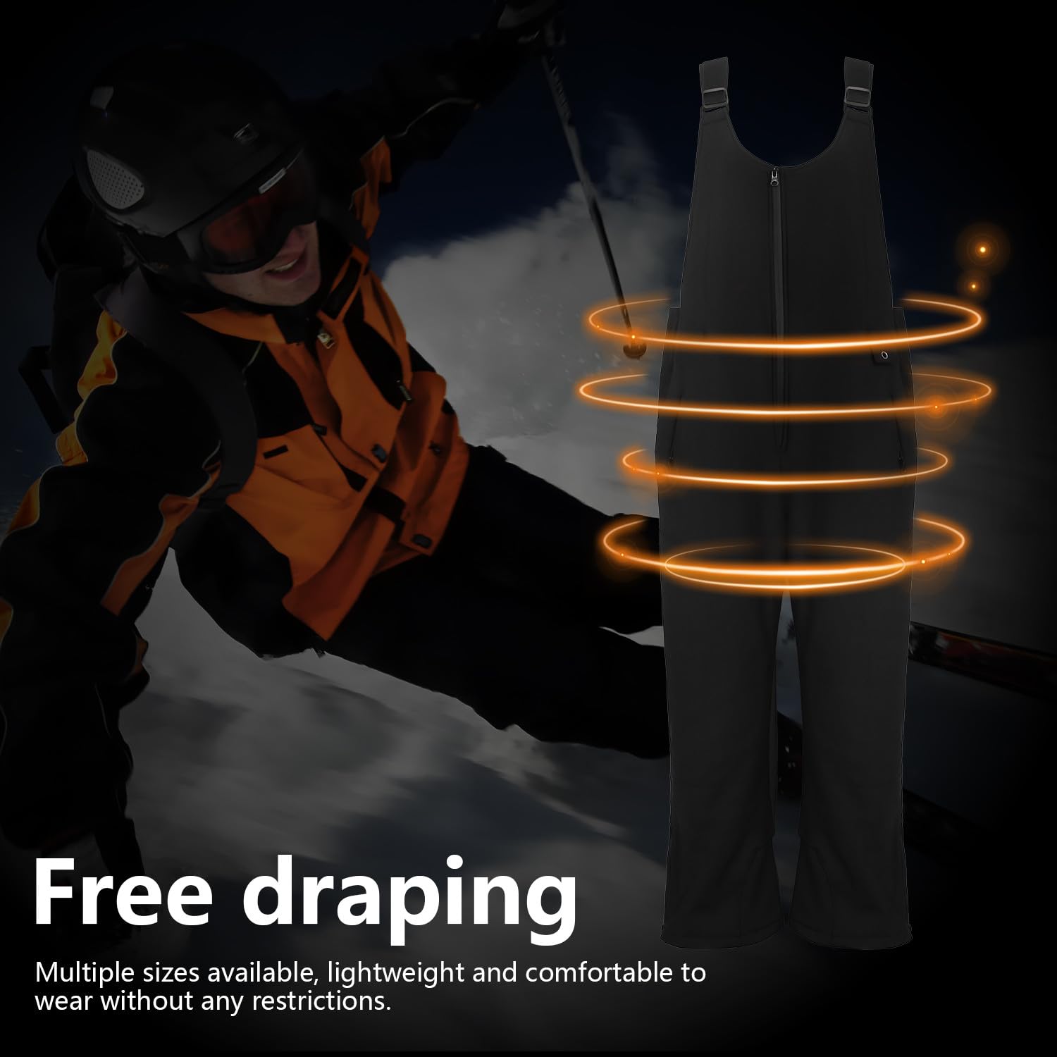 2026 Skihose für Herren, isoliert, Snowboard-Overall mit Trägerhose, Winter, winddicht, Thermo-Overall für kaltes Wetter