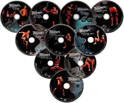 طقم قاعدة الجنون - تجريب DVD، برنامج تكييف الجسم الكلي لمدة 60 يومًا، برنامج تمرين وزن الجسم في صالة الألعاب الرياضية المنزلية، لا حاجة إلى معدات تجريب، 10 أقراص DVD