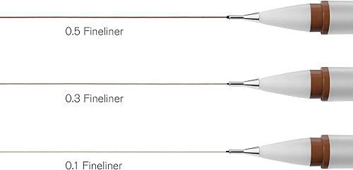 Miniatura 2 de Winsor & Newton Fineliner - Juego de 3 bolígrafos de punta fina, surtidos, color sepia