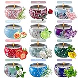 [Geschenkset mit 12 Duftkerzen] Die Duftkerzen in diesem Geschenkset enthält 12 Düfte: Vanille, Rose, Frühling, Feige, Zitrone, Lavendel,Erdbeere, Jasmin, Bergamotte, Gardenie, Rosmarin, Pfefferminze. Entspannen Sie Ihren Körper und lassen Sie sich wie in einem Blumenfeld fühlen. Ideal für Yoga, Baden, Treffen, Büro, Spa usw.