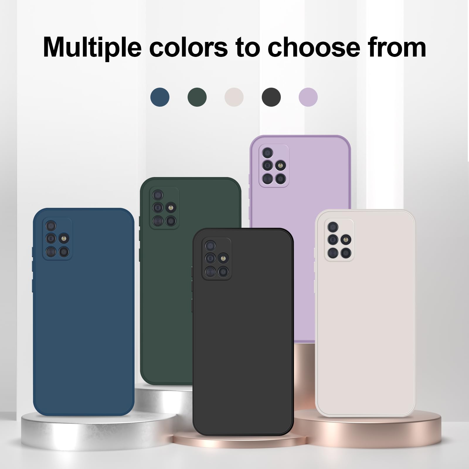 GiiYoon Case Compatible with Samsung Galaxy A51 4G, Silky-Soft Touch Full-Body Protective Phone Silicone Case, Shockproof Cover with Microfiber Lining, Black — view 9