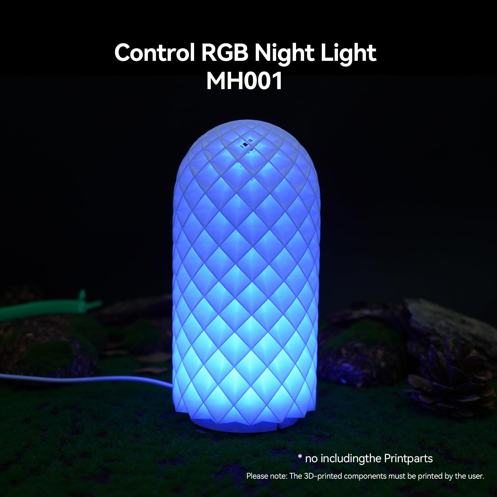 5PCS Remote Control RGB LED Lamp Kit 001 for Bambu Lab Multicolor RGB Includes Button Battery Makerworld 3D Printed DIY Hardware Model Spare Parts 5V USB Powered