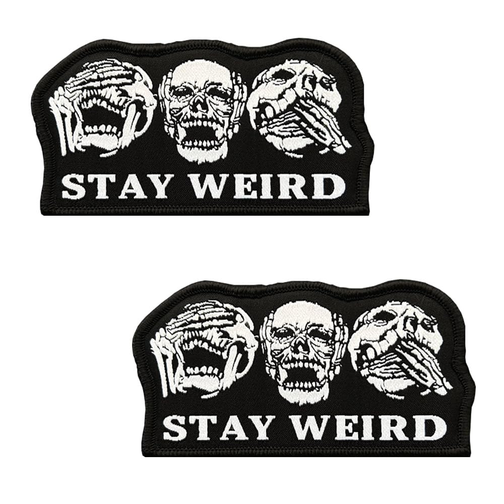 2 Pack Funny The Laughing Skull Head Patch