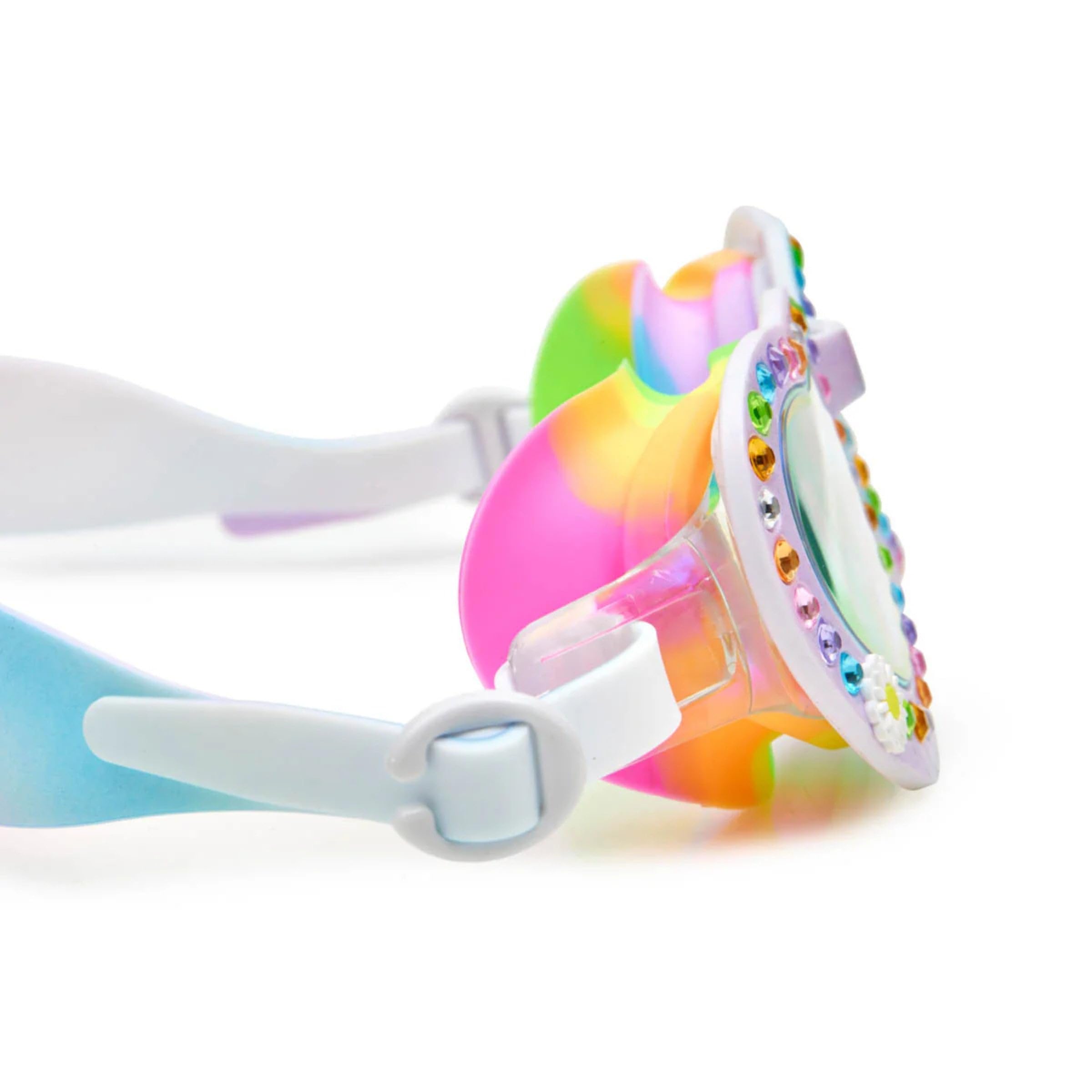 Bling2O Blanch Blossom Dandi - Gafas de natación para niños, 100% silicona, protección UV + 6 años