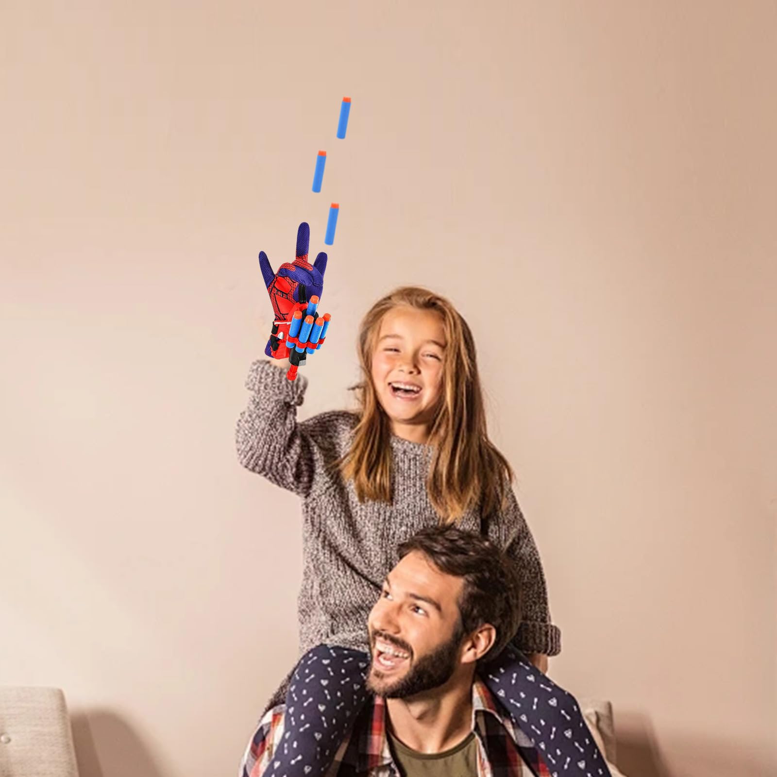 2 Set Gant de Lanceur Spider,Lanceur de héros Gants,jouets de poignet lanceur de héros,Launcher Gant de Cosplay en Plastique,Garcon Fille Cadeau pour Anniversaire Fête d'anniversaire Halloween