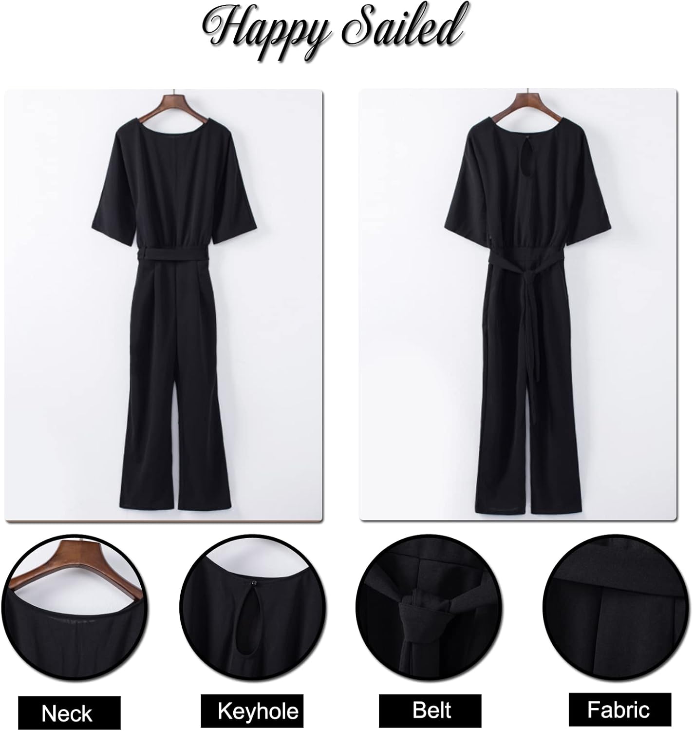 Flаѕh Dеаlѕ - 80% оƒƒ Happy Sailed Women Casual Loose Short Sleeve Belted Wide Leg Pant Romper Jumpsuits 🛒 Crаzу Dеаlѕ Happy Sailed Women Casual Loose Short Sleeve Belted Wide Leg Pant Romper Jumpsuits