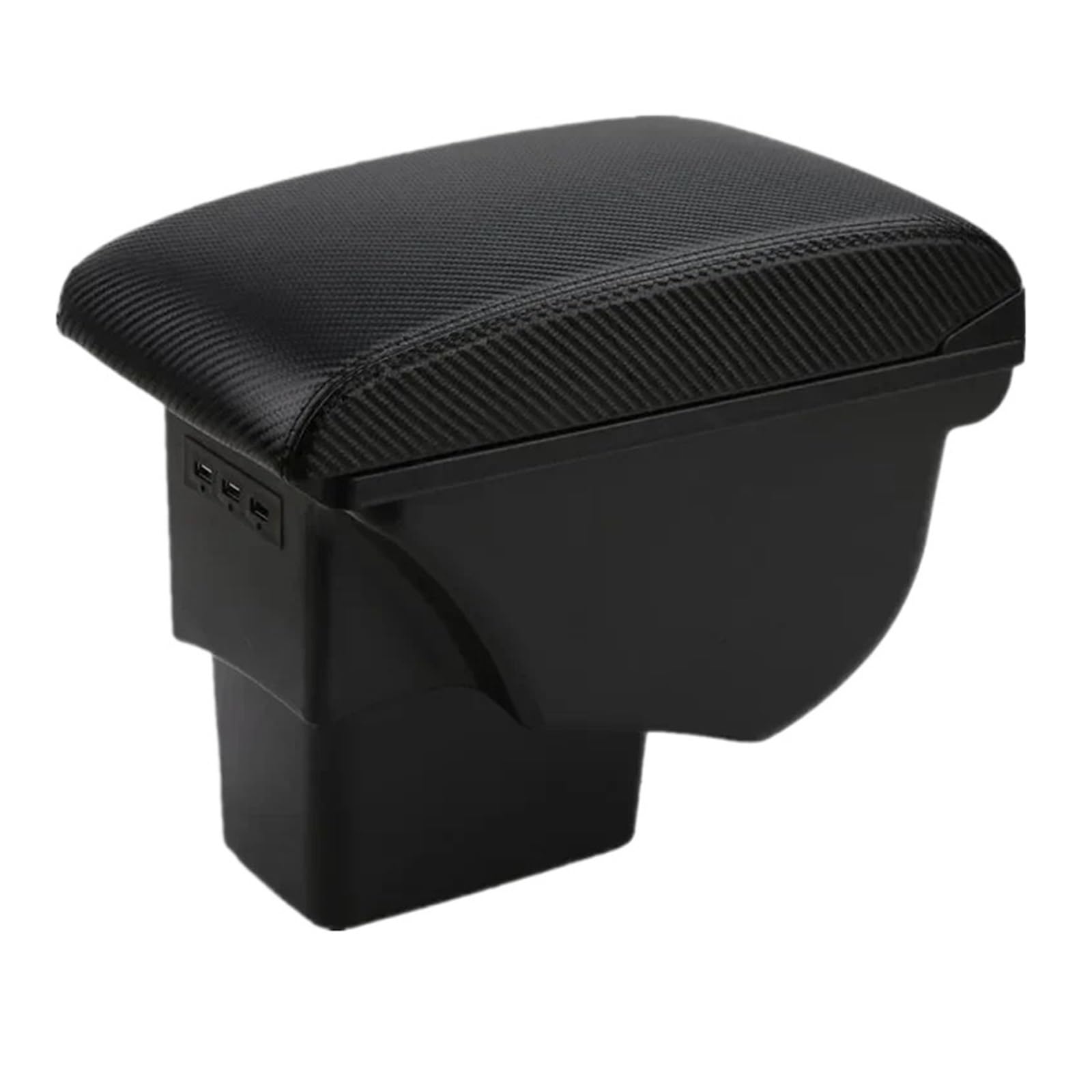 UMDJJU For KIA For Soul 2009-2017 Left-hand Drive Car Armrest Centre Console Storage Box Interior With 3USB Leather Car Centre Console Armrest Box(1C carbon fiber 3usb)