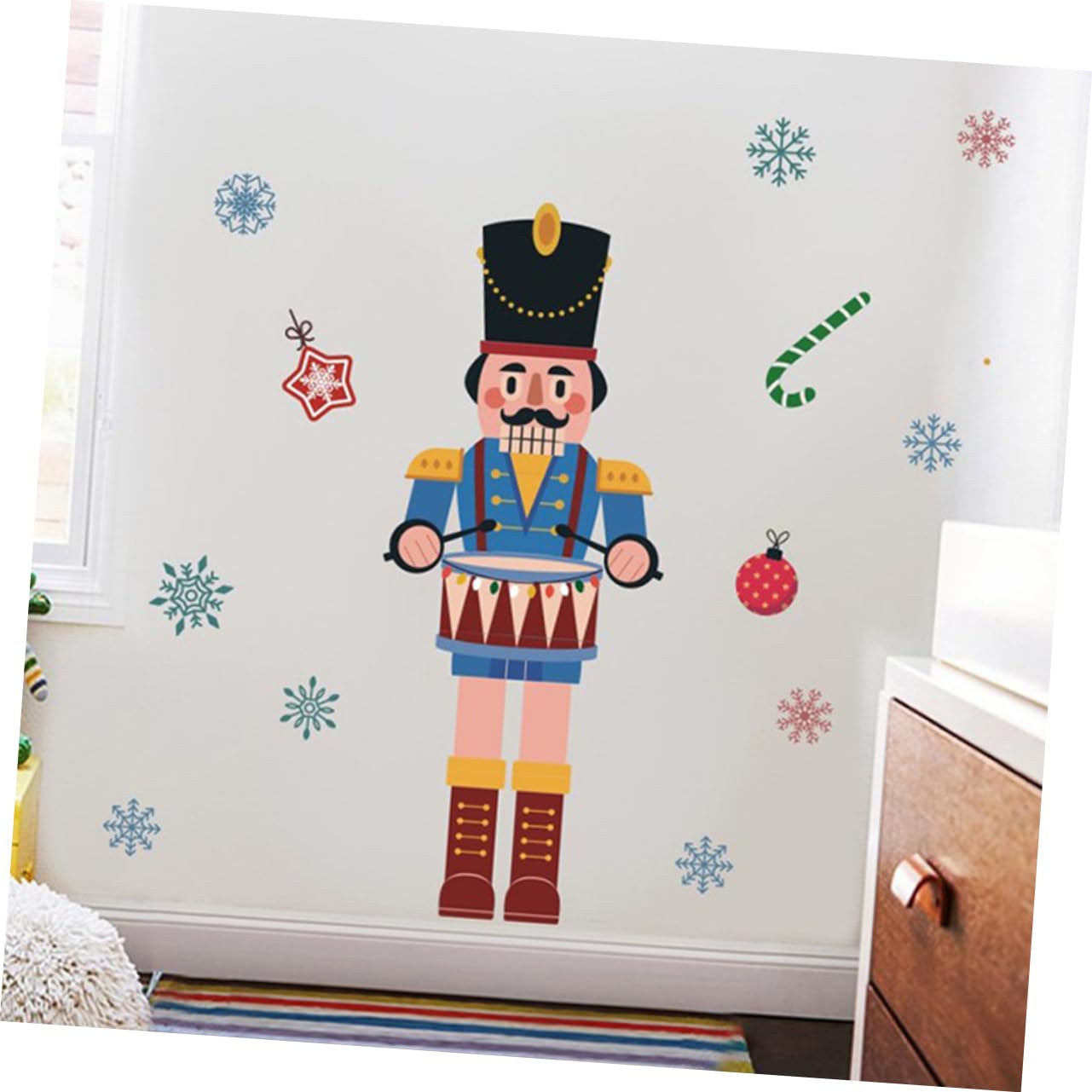 Alipis 3 Pz Vetrofanie Natalizie Adesivi Per Finestre Vetrofanie Schiaccianoci Adesivi Rosa Adesivi Per Costumi Adesivo Da Parete Fiocco Di Neve La Finestra Di Natale Aggrappa Blue Pvc