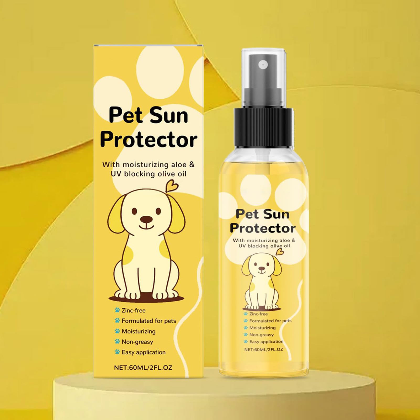 Solare per Cani Spray di Protezione Solare Naturale Idratante per Animali Domestici Forniture per Gatti attività all'aperto Giorni Caldi
