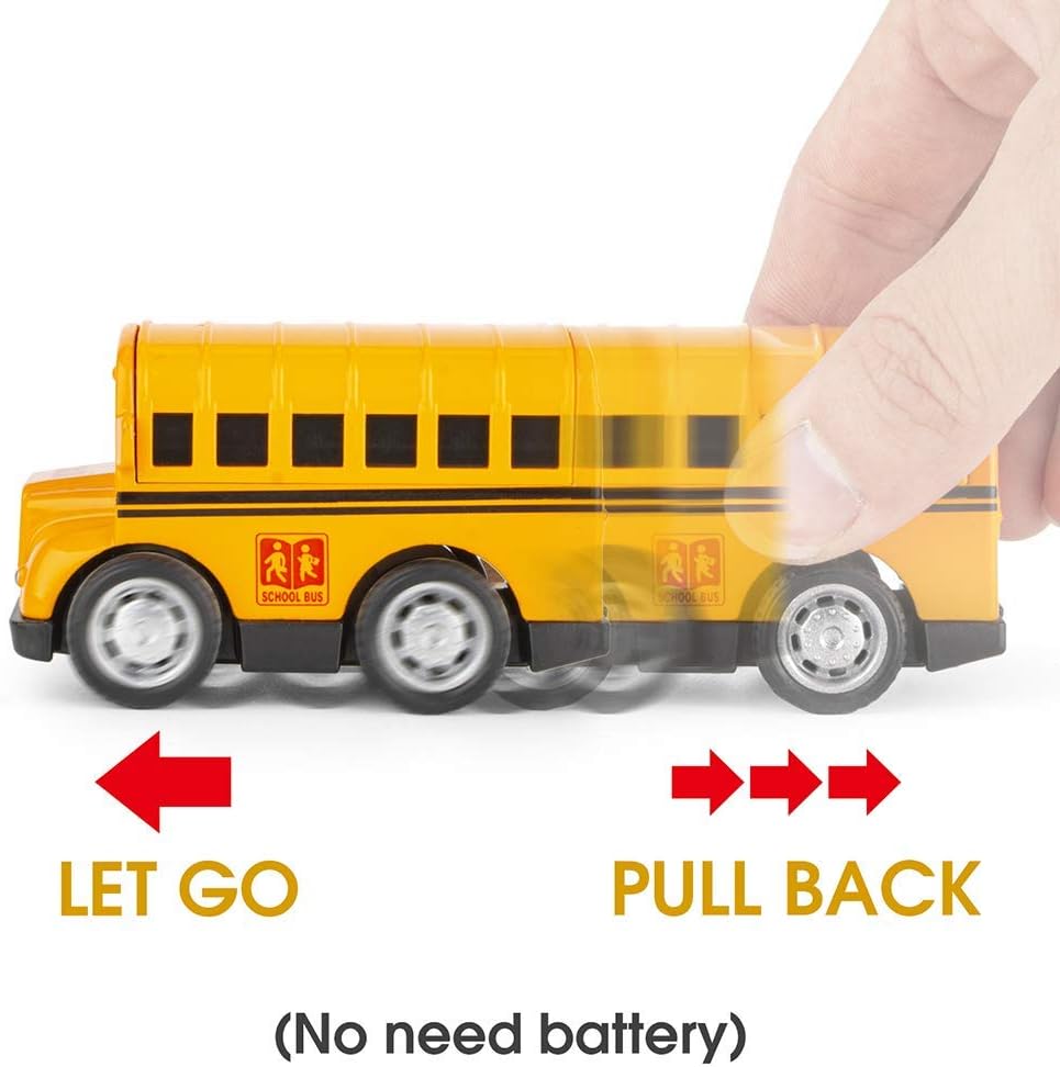 Metal Pull Back Cars, 8 Pack Mini Die Cast Toy Cars Set, Police Car/Trucks/School Bus/Ambulance Car/Taxi/Bus....Kids Toys Vehicles Friction Powered,for Aged 3-12 Year Boys Girls Kids