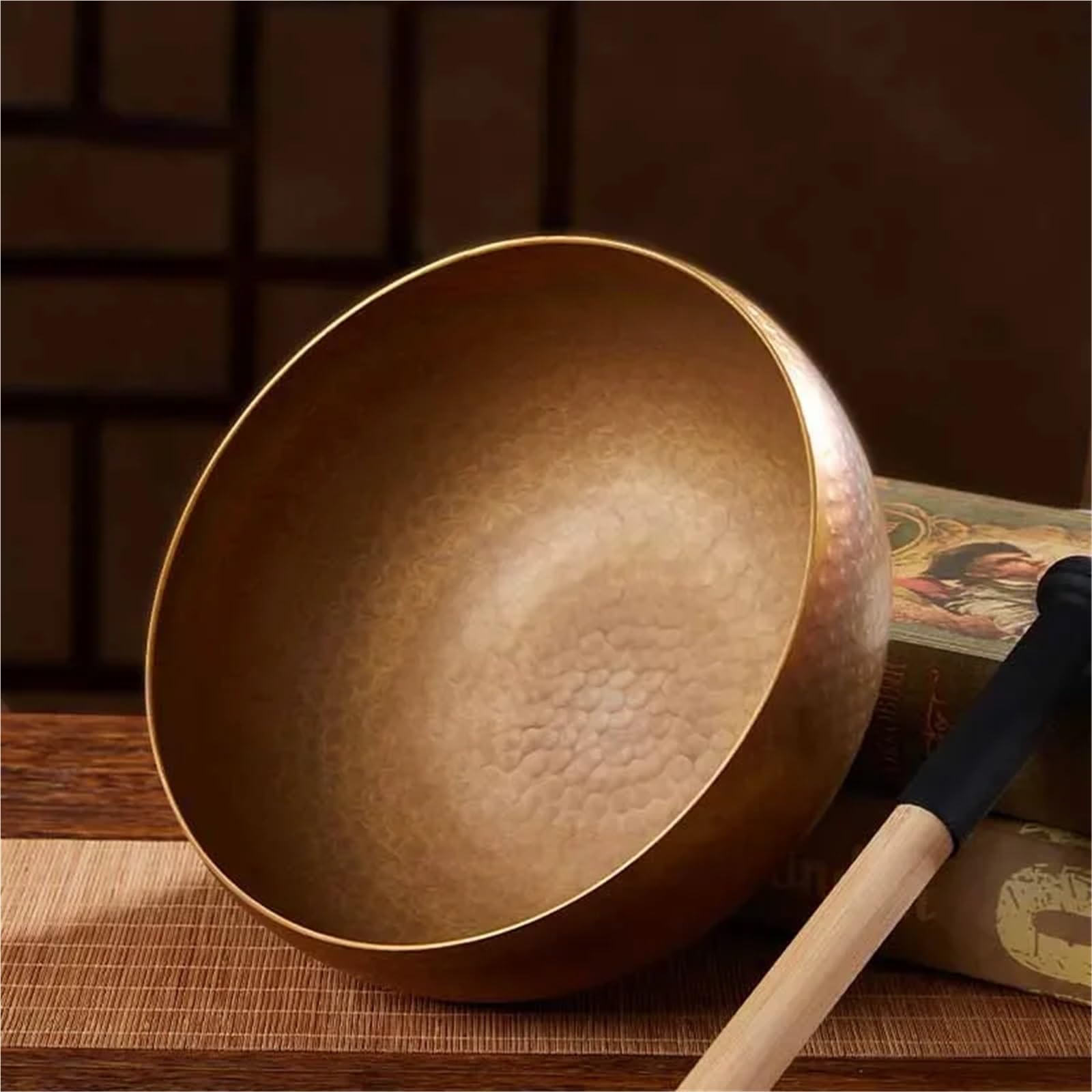 Klangschalen Messingschale Klangheilungsinstrument Handgemachte Klangschale Große Achtsamkeit Spirituelles Yoga Meditationszubehör(24cm)