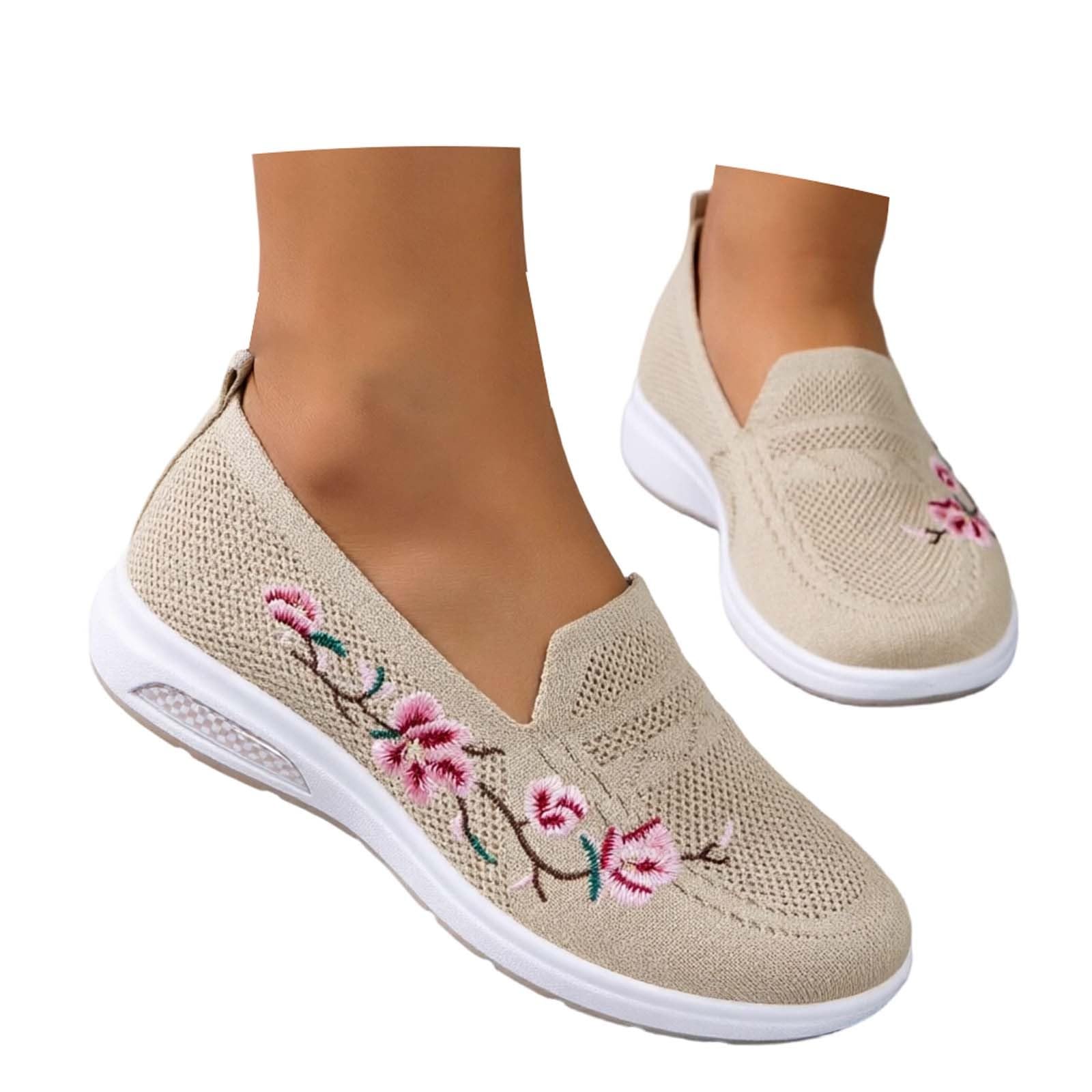 Chaussures enfiler respirantes brodées pour le confort quotidien de vos promenades