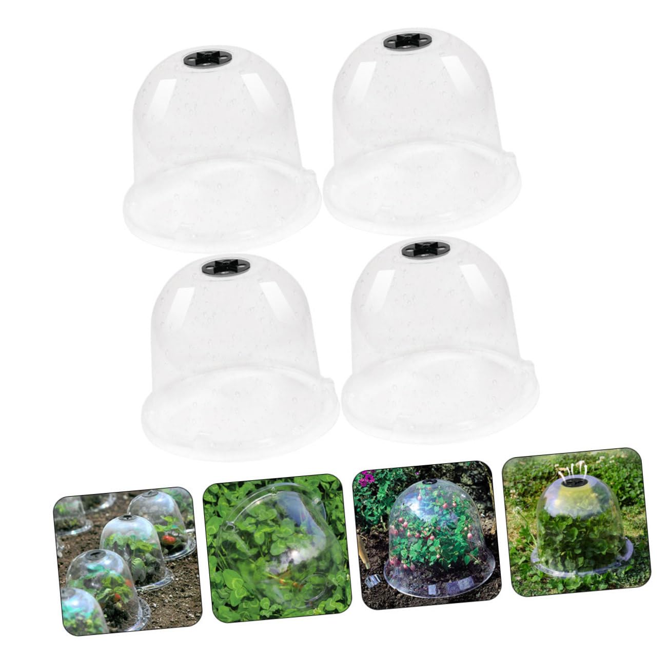 OFFSCH 4Pcs Transparent Garden Plant Dome Reusable Plant for Outdoor Plants Ideal for Frost and Freeze
