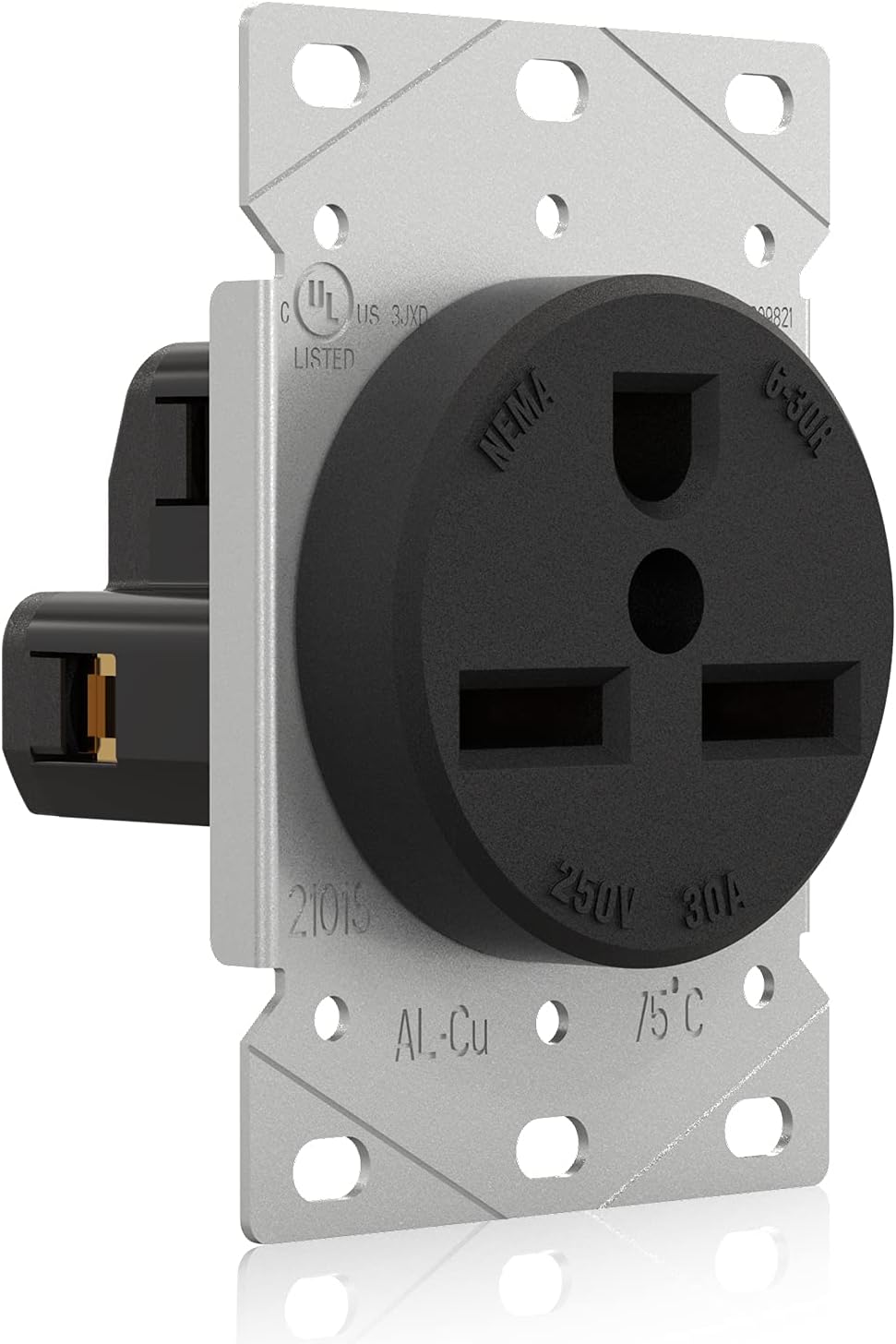 ELEGRP 30 Amps 250V Flush Mounting Power Receptacle, NEMA 6-30R, Straight Blade Power Outlet for Welder/Generator, Heavy Duty Industrial Grade, Grounding, 2 Pole 3 Wire, UL Listed, 1 Pack