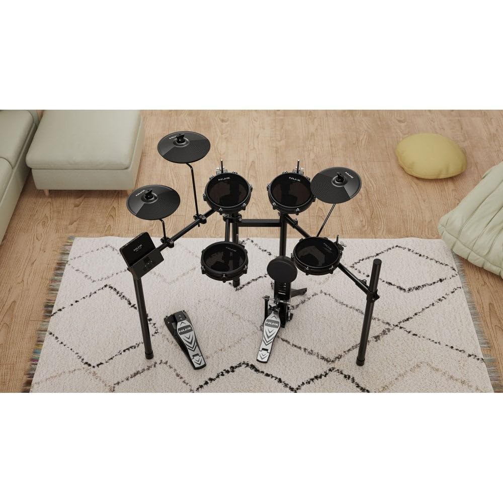 NU-X | DM-110 Batteria digitale compatta elettrica con teste a rete e interfaccia audio USB Bluetooth App Drum Touch per editing profondo pad a doppia zona e grancassa ideale per tutti i livelli