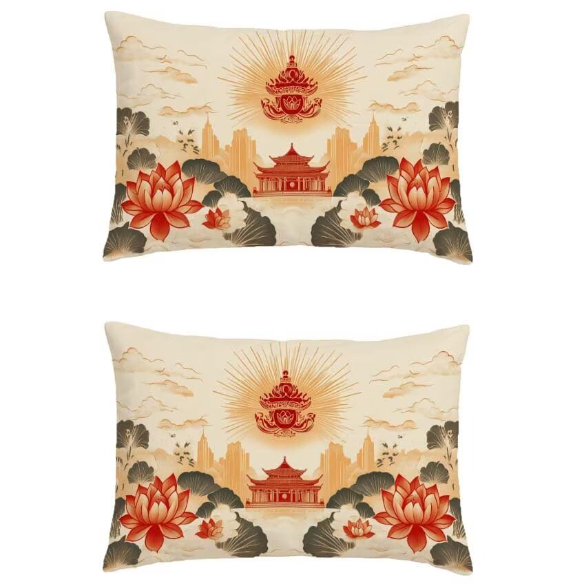 Taie oreiller imperméable 50x70 orange brûlée anti-pluie terrasse