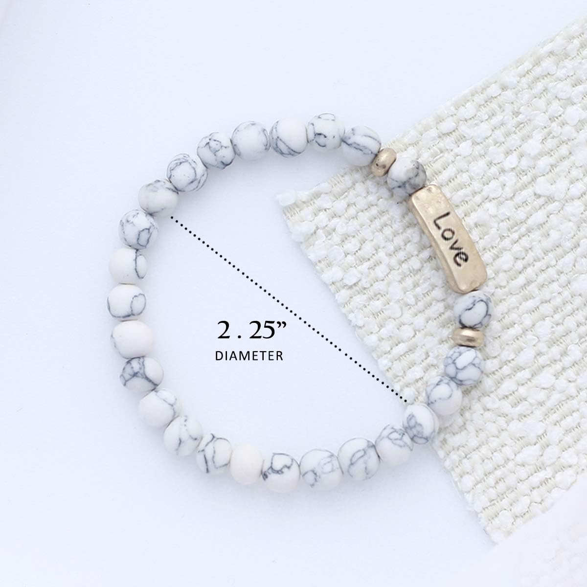 NTLX Christian Bracelets for Women – Love Bracelet – Natural Stone Stretch Prayer Bracelet – Inspirational Message Jewelry - Great Gift - Image 2