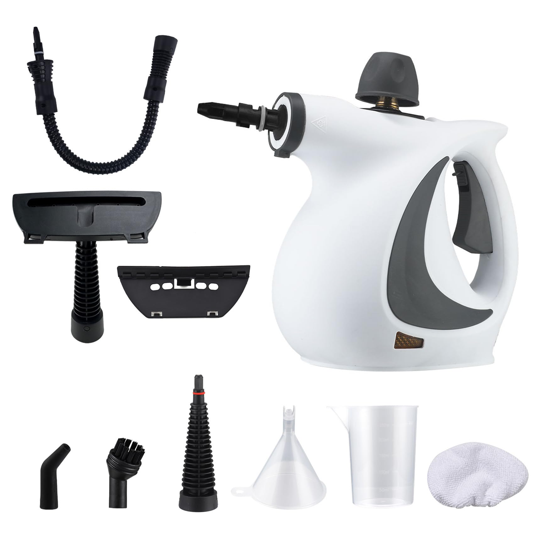 FLOTTY Steam Pro Nettoyeur Vapeur Portable Multifonction 1050W, 14 Accessoires & Réservoir 350ml, pour Nettoyage Vitres, Tapis, Canapé, Cuisine et Voiture