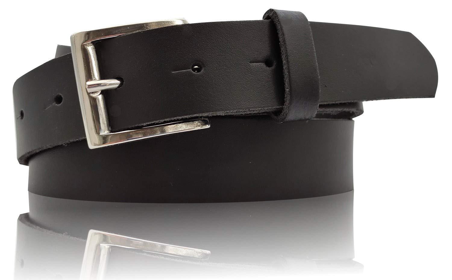 FRONHOFER Anzuggürtel Leder 3 cm, Rechteckschnalle silber