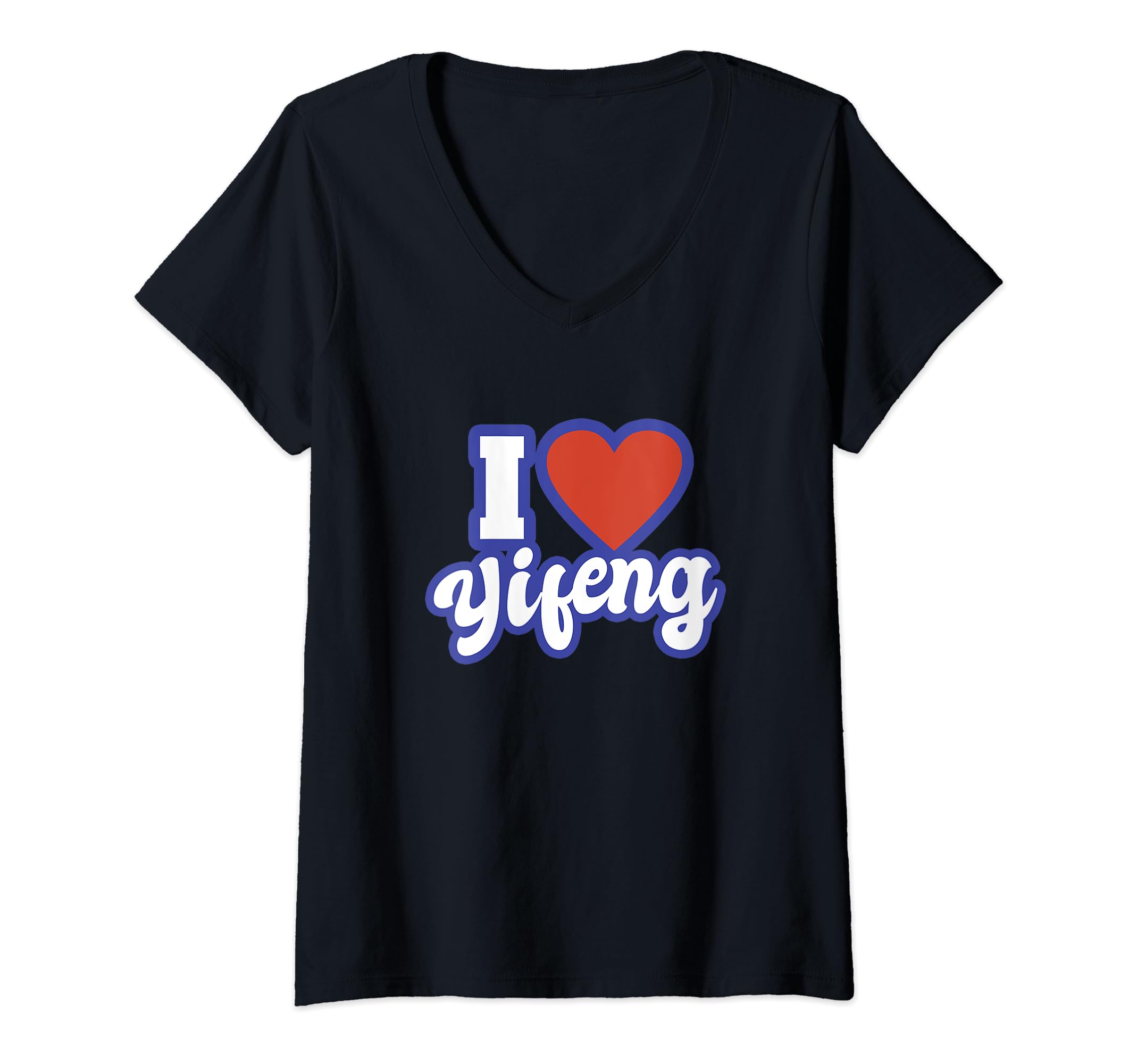 Womens I Love Yifeng V-Neck T-Shirt