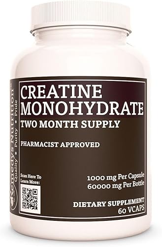 Remedys nutrition Monohidrato de creatina MEGA Strength 1000 mg por cápsula60000 mg por botella vegano