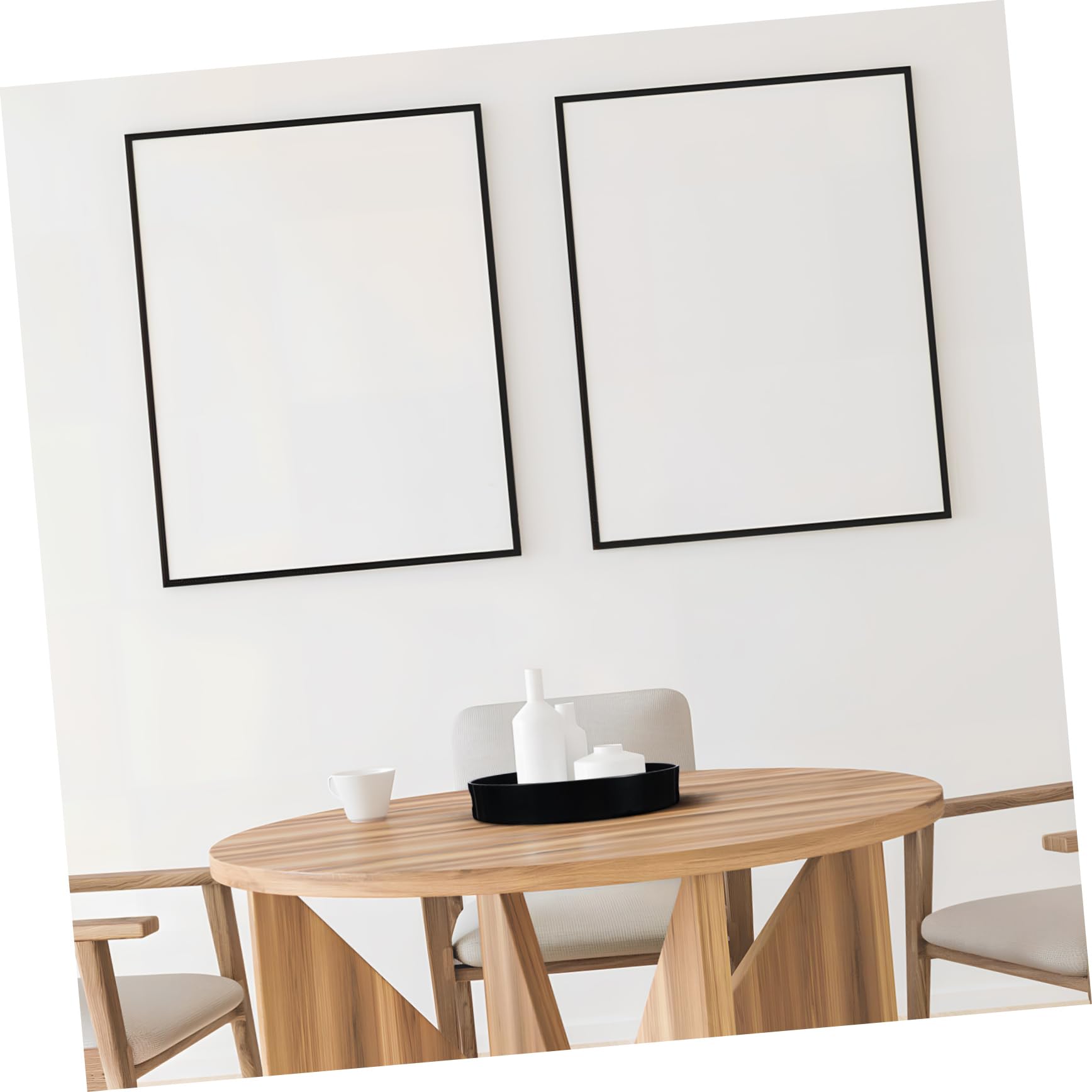 Bandeja Redonda Decorativa Mediana Negra con Asas de Plástico | Exhibir Objetos, Diseño Simple y Elegante, Fácil de Transportar, Uso Versátil en Hogar