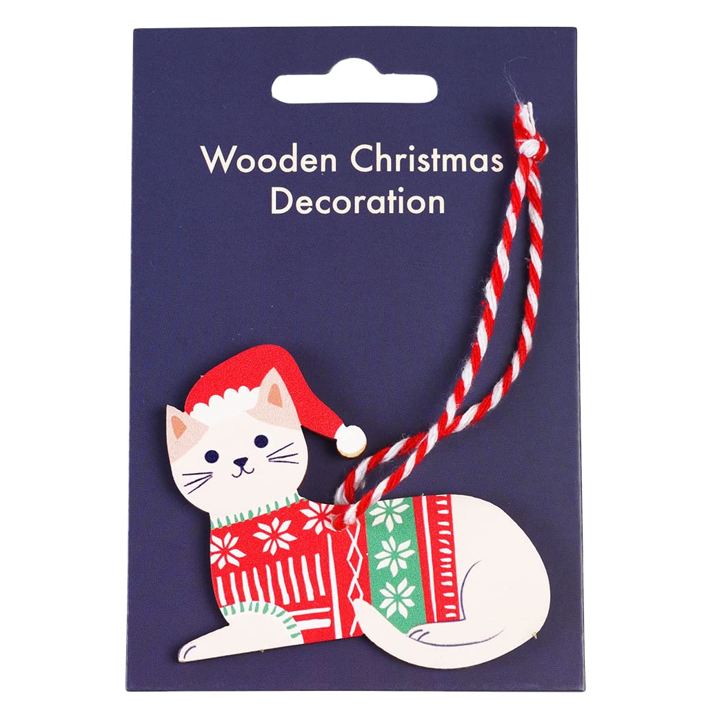 Rex London White Cat Christmas Decoration