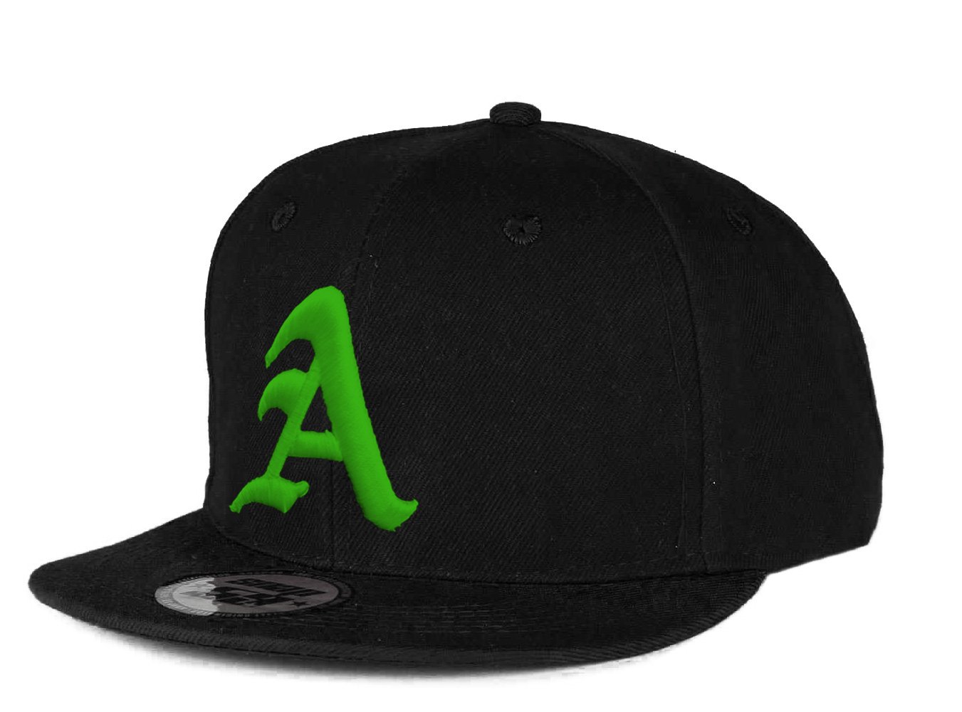 Morefaz Women's A Black Green Snapback Baseball Cap Hat Snapback 3D Gothic A Hip-Hop (A Black Green)