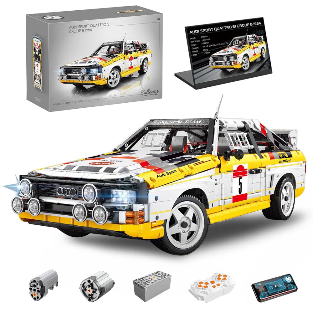 Technik Car for Audi Sport Quattro Group B 1984 S1, YC-23043 KIemm Building Blocks, Scale 1:8 Supercar Model, 3880 Pieces Technik S1 Car Kit
