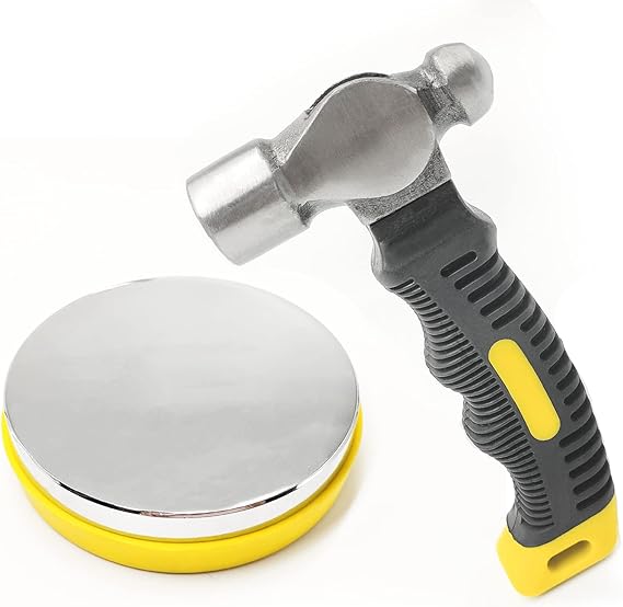 Steel Bench Block and Metal Stamping Hammer Kit, No-Rebound Metal Bench Block, Jewelry Stamping Hammer, Jewelry Metal Stamping Tools for Jewelry Making & Metal Stamping
