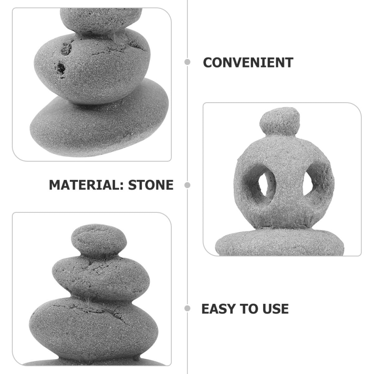 SHERCHPRY Zen Steine Kreative Steinskulpturen aus Stein mit Lebensechtem Design 3 Stück Praktische Gartendekoration für und Aquarium für Entspannendes Yoga Zubehör